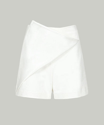 Anell Golf Cotton Wrap Skirt Pants - White