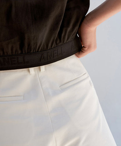 Anell Golf Cotton Wrap Skirt Pants - White