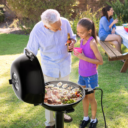 1600W Portable Electric BBQ Grill with Removable Non-Stick Rack