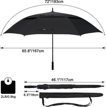 72 Inch Huge Large Oversize Golf Umbrella Automatic Open Double Canopy