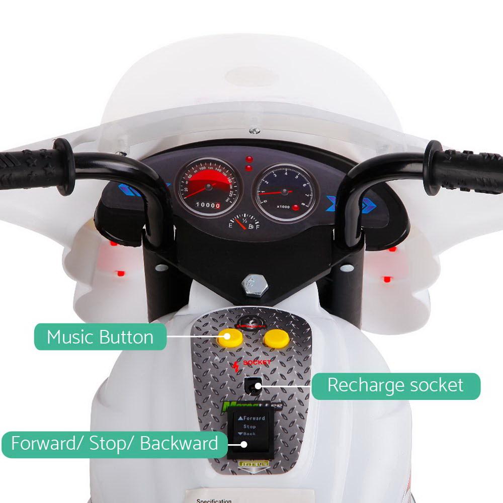 Rigo Kids Electric Ride On Police Motorcycle Motorbike 6V Battery