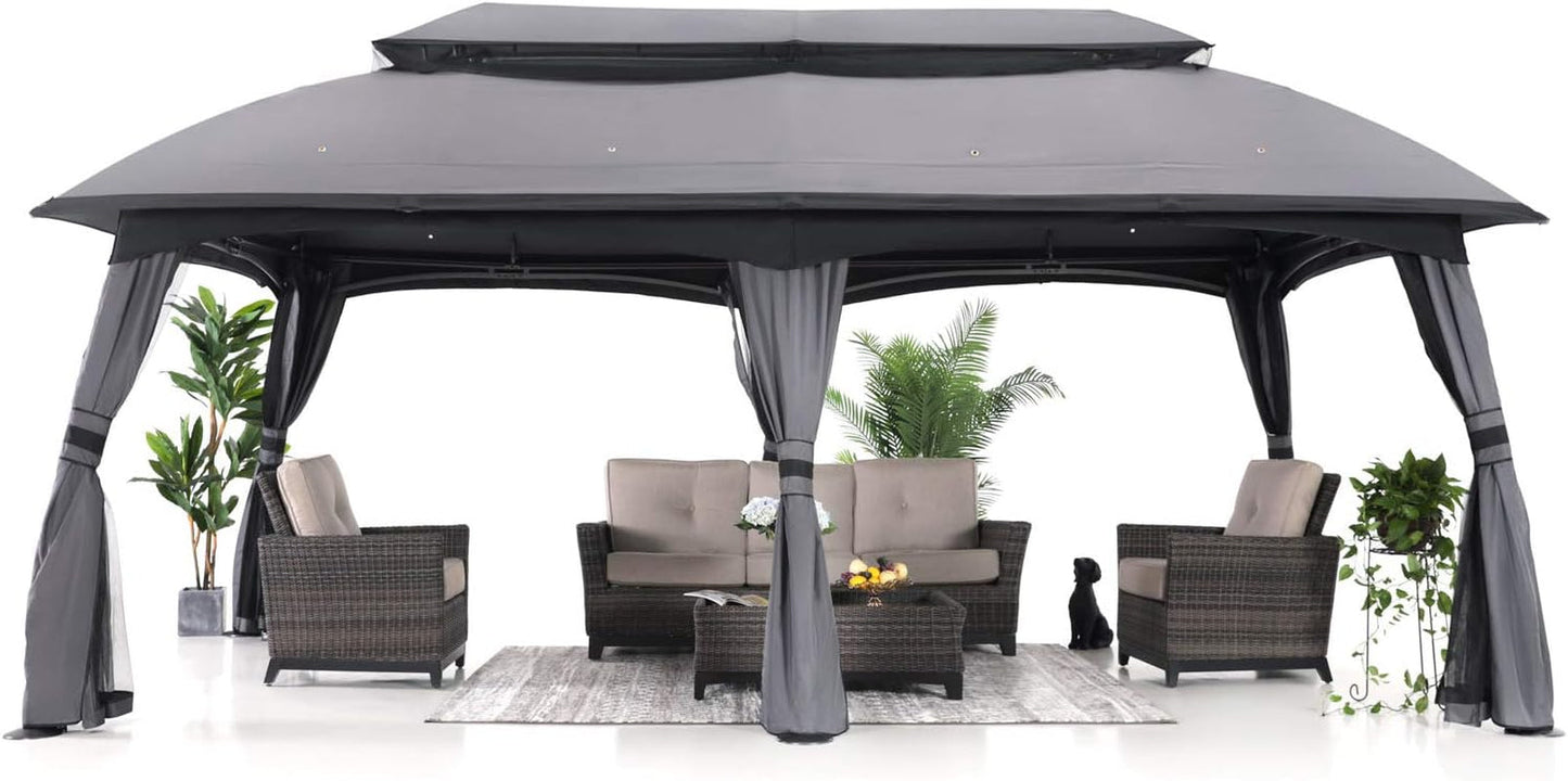 10X20 Outdoor Gazebo - Patio Gazebos with Mosquito Netting and Double